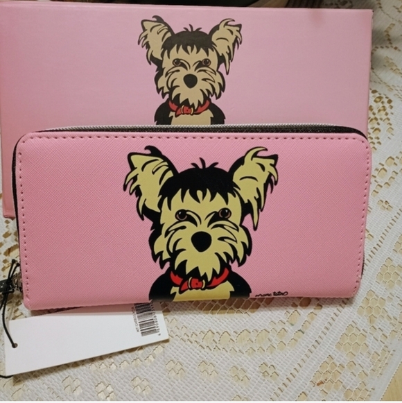 MARC TETRO-Pink Yorkie Dog Print Wallet - Picture 3 of 4